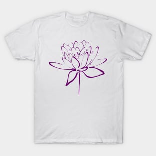 Purple Lotus Calligraphy T-Shirt